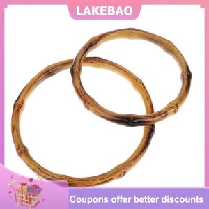 【LAKEBAO】 1PC tre Ví xử lý khung Hanger DIY tre O Túi xử lý Túi dây đeo thay thế tre xử lý thủ công vòng gỗ