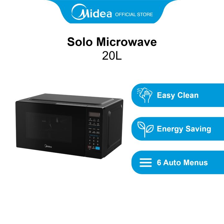 Midea MMOAM920MZ (BK) Black Solo Microwave Oven, 20L Lazada Singapore