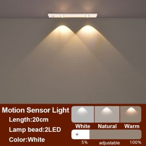 Motion Sensor LED Cabinet Light Strip Rechargeable Smart Light Adjustable Wardrobe Lighting