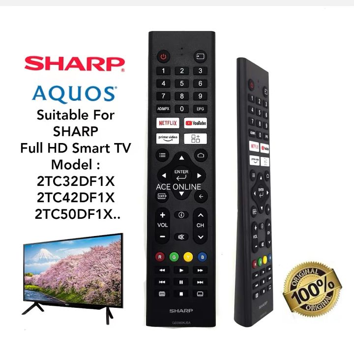 Original SHARP Full HD Smart TV Remote Control GB396WJSA Suitable For