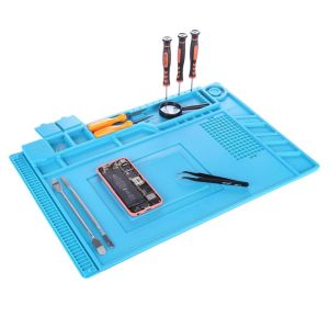 450mm × 300mm Heat Resistant Heat Insulation Silicone Mat Pad Phone Repair Platform Tool（Blue）