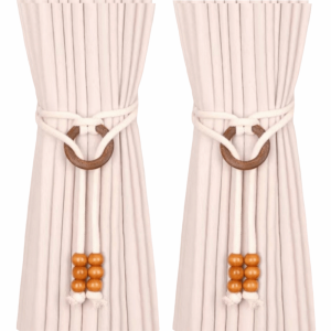 EKILLERLY 2Pcs Boho Style Curtain Tiebacks Handcrafted Minimalist Macrame Curtain Tiebacks Nordic Handmade Curtain Holdbacks Curtain Accessories