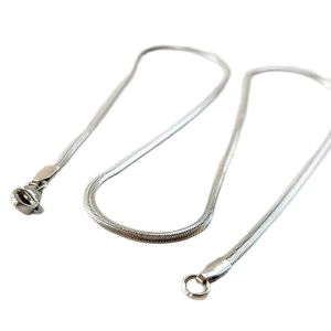 Kalung titanium pria / Kalung pria wanita trendy anti karat / Kalung ular pipih GOLD & SILVER