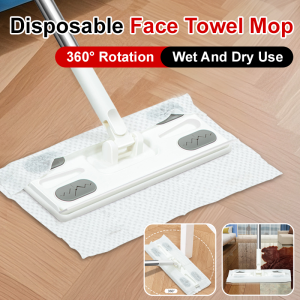 Household handsfree mop a mop net flat mop dry and wet dualuse vacuum paper dust static mop