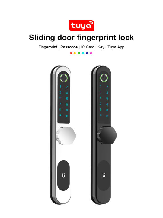 Fingerprint Lock Gate Sliding door Lock Tuya App RFID Code Keyless