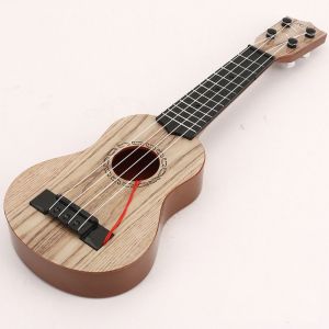 MUKANG Adjustable String Knob Ukulele Musical Instrument Toy 4 Strings Yukrili Toys Small Guitar Toy School Play Game Classical Simulation Ukulele Toy Children Toys