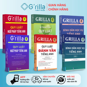 Sách - Combo 6 Bình dân học vụ tiếng Anh Học đánh vần và Ngữ pháp theo quy luật 1 & 2 GRILLA