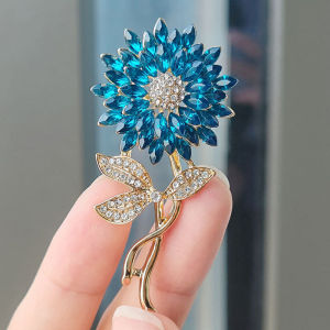 Hmeme เข็มกลัดพลอยเทียมรูปดอกทานตะวันสำหรับผู้หญิงชุดเสื้อผ้าที่ละเอียดอ่อนและสง่างามเข็มกลัดดอกไม้เป็นของขวัญ