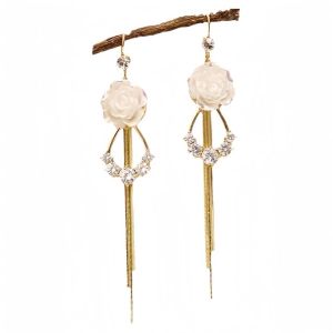 ต่างหูพู่ยาวสำหรับผู้หญิงพรีเมี่ยมความรู้สึกต่างหู 2024 แฟชั่นใหม่แสดงเครื่องประดับหูผอม