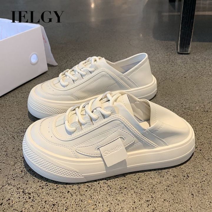 IELGY White women's new big head thick soles 2024 two wear lazy