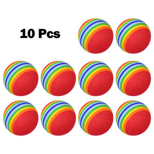 10pcs Bola Golf Bahan Busa Spons Warna Pelangi Untuk Golf Latihan