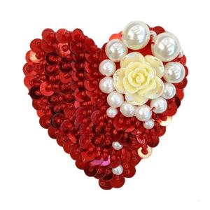 Blingbling Heart Patches Sew on Bannner Repair For Clothing Applique Sequined Patches Sew On Craft