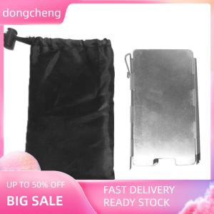 dongcheng Ngoài trời cắm trại bếp đặt nồi phụ kiện kính chắn gió với pin 9 cái của Mini kính chắn gió với túi vải