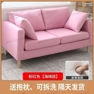 Fabric Sofa Small Apartment Living Room Double Sofa Removable Washable Single Comfortable Small Sofa