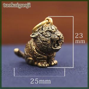 tuokaiguoji Móc chìa khóa hình hổ bằng đồng thau kim loại phụ kiện trang sức tự làm đồ treo hình động vật