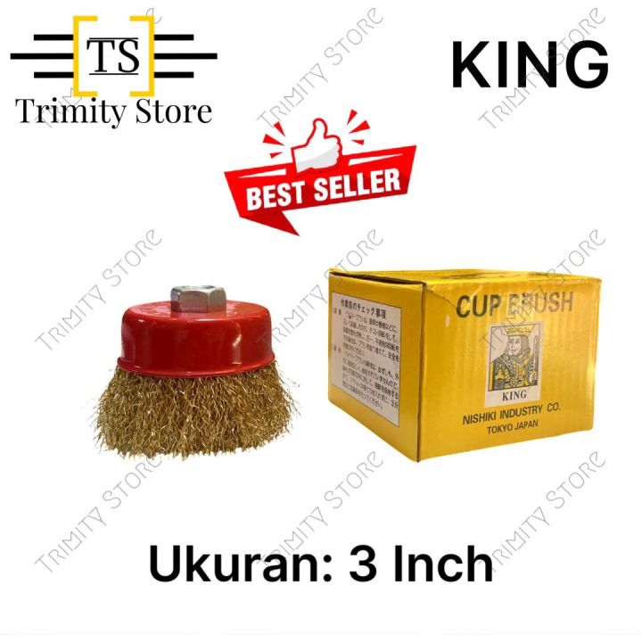 Sikat Mangkok / Sikat Kawat Gerinda / Cup Brush Kuning M10 KING