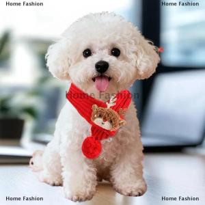 [COD] Home Fashion Cartoon Pets Christmas Scarf Hat Warm Knitted Costume Cute Deer Snowman Christmas Tree Knitted Scarf Pet Dress Up Supplies
