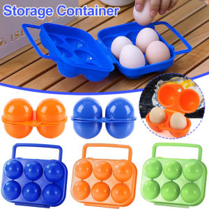 6-Grid Portable Egg Box Dropproof Refrigerator Eggs Case Plastic Container for Eggs Shockproof Eggs Organizer