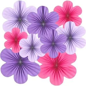 9pcs Pastel Paper Fan Flowers For Wall Decoration Classroom Backdrop Baby Shower Party Decoration