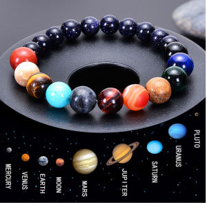 Lovely girls house 2020 Eight Planets Bead Bracelet Natural Stone Universe Yoga Solar Chakra Bracelet For Women Men Jewelry Gifts