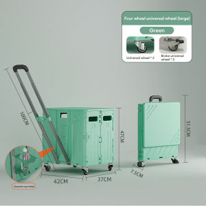 50L/75L Foldable Shopping Cart Trolley with Storage Bag Easy to Carry and Compact for Travel and Grocery Shopping
