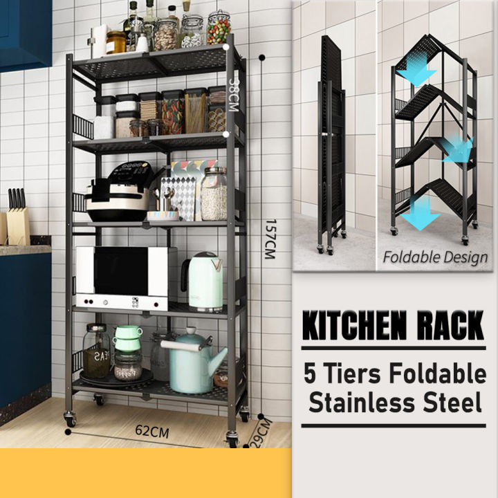 🥊 MYRACKPRO 🥊 [Fast Delivery] 3/4/5 Tiers Foldable Structure Oven Rack ...
