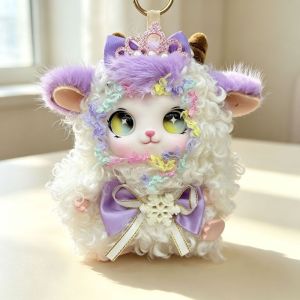 5210BIYU Hanging Style Fluffy Rabbit Keychain Bag Charm Gift Rabbit Figure Pendant Exquisite Kawaii Rabbit Keyrings Girls