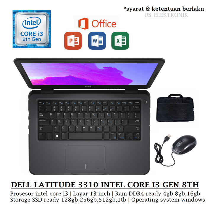 LAPTOP DELL LATITUDE 3310 INTEL CORE I3 GEN RAM 8GB/256SSD WIN