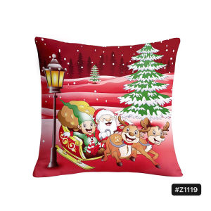 4pcs Christmas Throw Pillow Case for Sofa 18X18in Merry Xmas Design Pillowcase Cover with Zipper Home Decor Cushion Cover Throw Pillow Case Cotton Cushion Cover For Home Decor 45X45cm