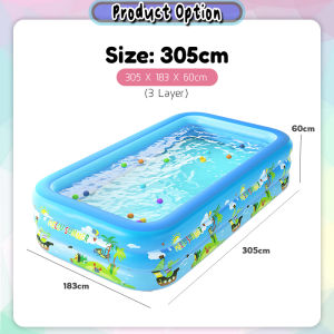 [iRojak] Inflatable Giant Family Pool Rectangular Swimming Pool Outdoor Family 游泳池 Kolam Renang - SwimmingPool