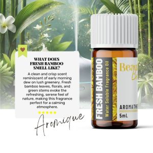 FRESH BAMBOO Refreshing Water-Based Aroma Oil for Home Humidifier & Diffuser - 5mL Clean and Crisp A
