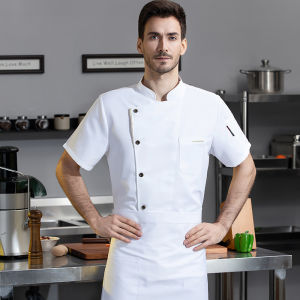 COD Chef Uniform Cotton M-2XL For Men/Women Long Sleeve Chef Jacket Catering Uniform Waiter Uniform Breathable Kitchen Uniform Black/White Workwear Menswear uniform
