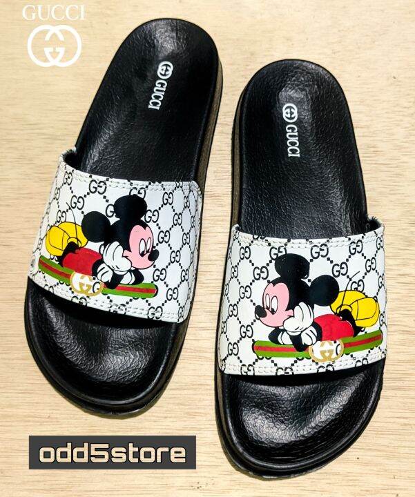 Gucci mickey best sale mouse slides black