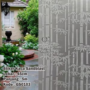 Stiker Kaca Minimalis Roll Sandblash Polos Motif Bunga Minimalis Garis Kotak