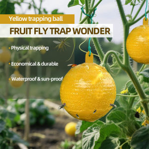 7-Pack of 80mm Fly-Sticking Balls Green for Plant Pest Control Yellow for Outdoor Fly Catching Strong Adhesion Long-Lasting & Effective