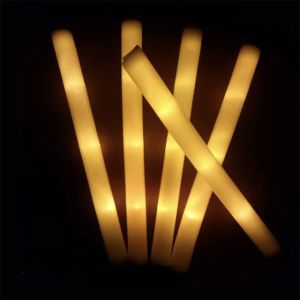 Customized RGB LED Glow Bulk Party Supplies Colorful LED Glow Sticks Foam Stick Cheer Tube Dark Light Birthday Wedding