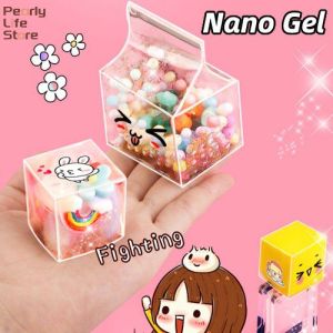 Pearly Life Silicon Grip Gel Tape/Nano Tape Decompression toy Nano tape double-sided paste blowing bubble material package set Nano glue kneading music blowing bubble set TikTok Hot