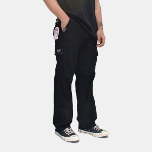 Celana Cargo Panjang Standar Reguler Hitam