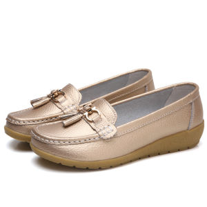 [Free Shipping] Summer Hollow-Out New Style Leather Shoes Comfortable Shoes For Middle-Aged And Elderly Women WomenS Single Shoes WomenS Soft-Soled Wedge-Heeled Clogs