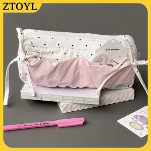 ZTOYL Dễ thương Polka Dot Bow bút chì trường hợp màu trắng với màu hồng phụ kiện công suất lớn dây kéo bút chì Túi sinh viên văn phòng phẩm đồ dùng học tập