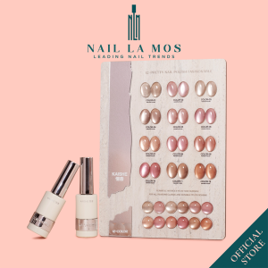 Set sơn mắt mèo Kaise 12 màu tone hồng chủ đạo - KAISE ROSE GLOW - Tặng kèm bảng màu