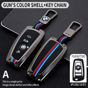 Cover Kunci For BMW 1 3 5 7 Series X1 X3 X4 X5 F10 F20 F30 F18 F25 M3 M4 E34 Remote Key Case Cover Metal Keychain Accessories