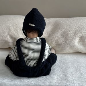 Infant and toddler autumn and winter clothing baby base shirt and overalls two-piece set boys autumn and winter overalls jumpsuit winter wear