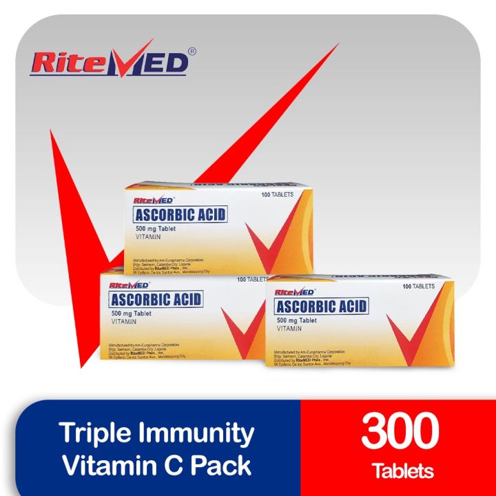 Triple Immunity Vitamin C Pack RiteMED Ascorbic Acid 100s (3 Boxes