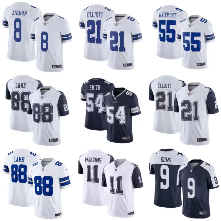 2023 NFL Three generations Dallas Cowboys Dak Prescott Vander Esch Aikman  Romo Rugby jersey men embroidery sports shirt fan