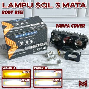 LAMPU TEMBAK LASER SQL FOGLAM LAMPU TEMBAK MINI SQL 3 MATA HIGH LOW 18 WATT LAMPU TEMBAK MOTOR MOBIL FOGLAMP SQL 3 MATA SUPER TERANG FULL BODY BESI ORIGINAL MOSCOW PREMIUM LAMPU UTAMA HEADLAMP FOG LAMP LAMPU SOROT UNIVERSAL DOBEL COLOR PNP MOTOR MOBIL