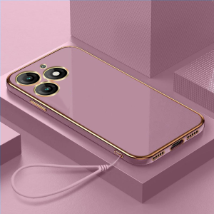 Case Plating Itel A70 Soft Case Lanyard Terbaru Premium Casing