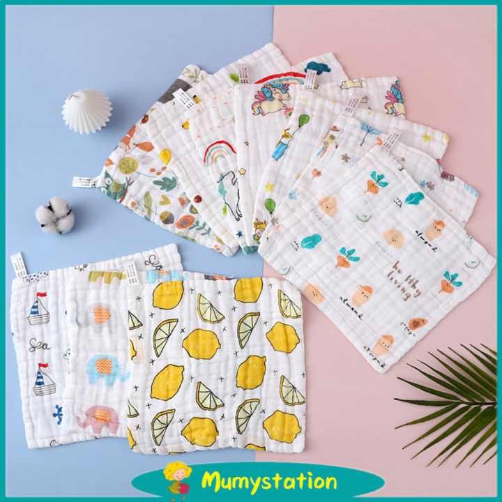 Mumystation 6 Layers Baby Handkerchief Baby bibs Infant Saliva Towel ...