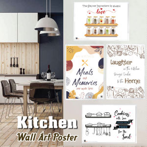 Kitchen Wall Art Poster Decorating Glossy Home Decor dining table baking cooking family [Laminated Poster]