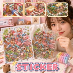 Mini Screen Sticker Set Capybara Theme Diy Scrapbook Journal Decor Cute Cartoon Adhesive Paper Craft